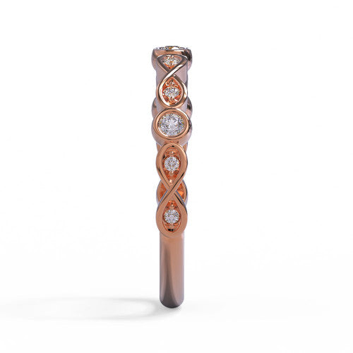 Whitney - Women's 14k Gold Diamond infinity Wedding Ring  14K Rose Gold - Natural Diamond