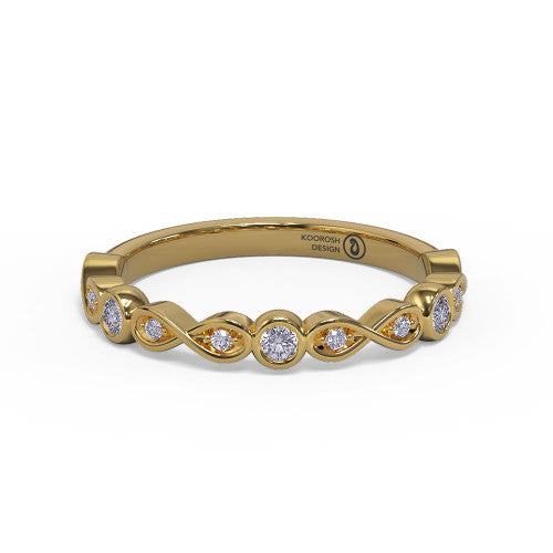 Whitney - Women's 14k Gold Diamond infinity Wedding Ring  14K Yellow Gold - Natural Diamond
