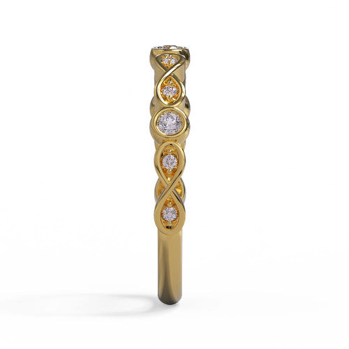 Whitney - Women's 14k Gold Diamond infinity Wedding Ring  14K Yellow Gold - Natural Diamond