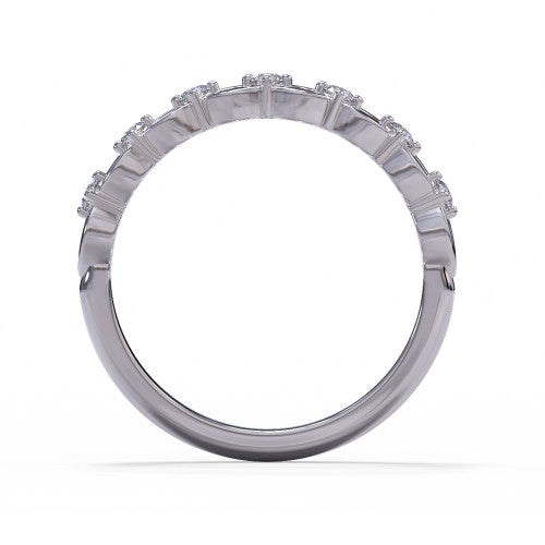 Joelle - Women's 14k Gold Wedding Ring with Interlocking Design 14K White Gold - Natural Diamond