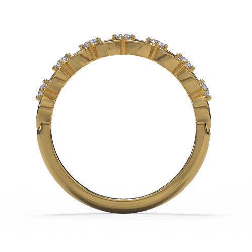 Joelle - Women's 14k Gold Wedding Ring with Interlocking Design 14K Yellow Gold - Natural Diamond