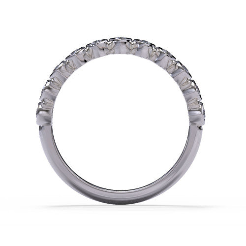 Nori - Women's 14k Gold Wedding Ring in Marquise-Shaped Bezel design 14K White Gold - Natural Diamond