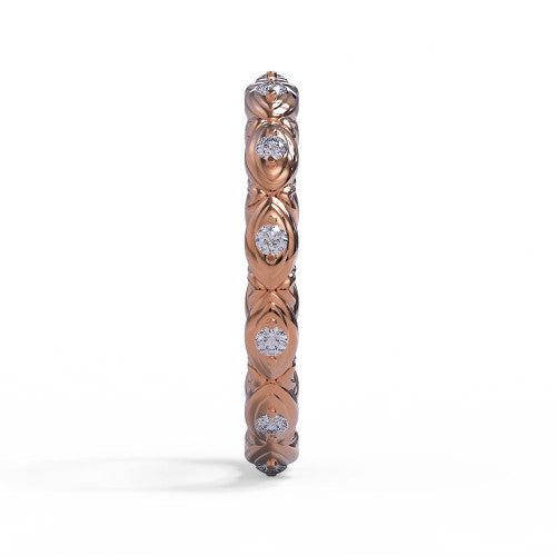 Barbara - Women's 14k Gold Diamond Wedding Ring with Marquise Pattern 14K Rose Gold - Natural Diamond