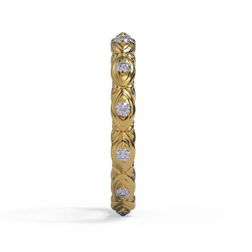 Barbara - Women's 14k Gold Diamond Wedding Ring with Marquise Pattern 14K Yellow Gold - Natural Diamond