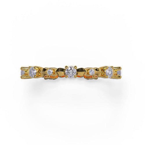 Yasmin - Women's 14k Gold Wedding Ring with Round-Cut Diamonds 14K Yellow Gold - Natural Diamond