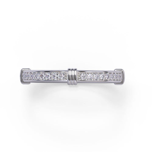 Greta - 14k Gold Wedding Ring with Channel-Set Round Brilliant Diamonds 14K White Gold - Natural Diamond