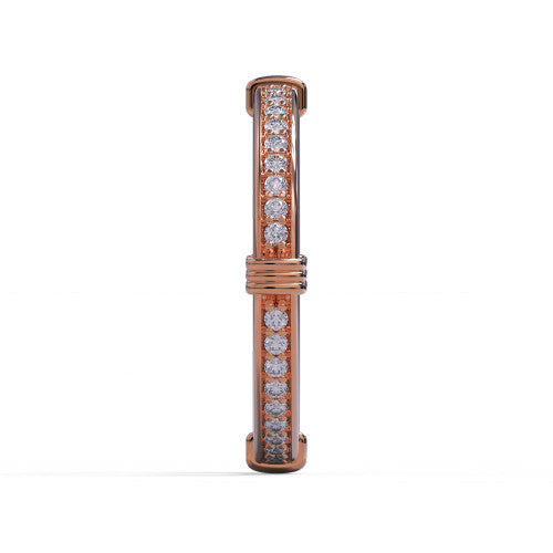 Greta - 14k Gold Wedding Ring with Channel-Set Round Brilliant Diamonds 14K Rose Gold - Natural Diamond