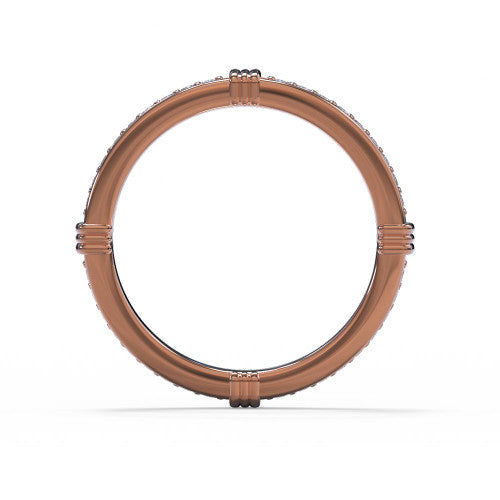 Greta - 14k Gold Wedding Ring with Channel-Set Round Brilliant Diamonds 14K Rose Gold - Natural Diamond