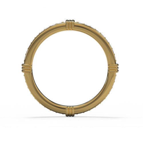 Greta - 14k Gold Wedding Ring with Channel-Set Round Brilliant Diamonds 14K Yellow Gold - Natural Diamond