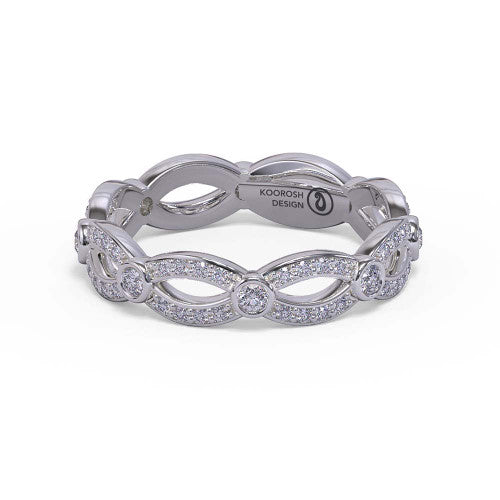 Maddie - Women's 14k Gold Infinity Diamond Wedding Ring 14K White Gold - Natural Diamond