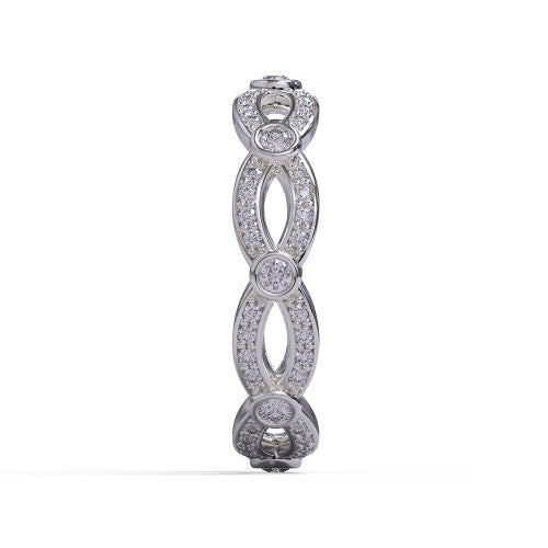 Maddie - Women's 14k Gold Infinity Diamond Wedding Ring 14K White Gold - Natural Diamond