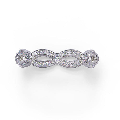 Maddie - Women's 14k Gold Infinity Diamond Wedding Ring 14K White Gold - Natural Diamond