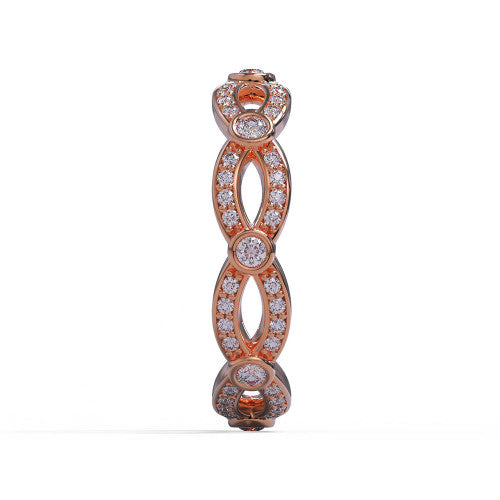 Maddie - Women's 14k Gold Infinity Diamond Wedding Ring 14K Rose Gold - Natural Diamond