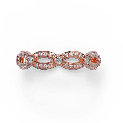 Maddie - Women's 14k Gold Infinity Diamond Wedding Ring 14K Rose Gold - Natural Diamond