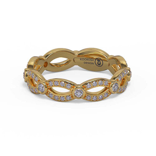 Maddie - Women's 14k Gold Infinity Diamond Wedding Ring 14K Yellow Gold - Natural Diamond