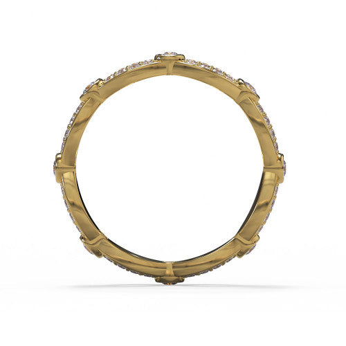 Maddie - Women's 14k Gold Infinity Diamond Wedding Ring 14K Yellow Gold - Natural Diamond