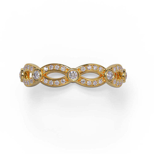Maddie - Women's 14k Gold Infinity Diamond Wedding Ring 14K Yellow Gold - Natural Diamond