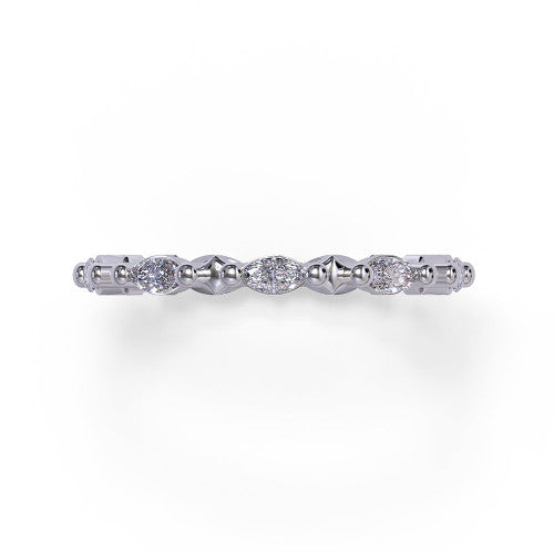 Samira - Women's 14k Gold Marquise-Cut Diamond Wedding Ring  14K White Gold - Natural Diamond