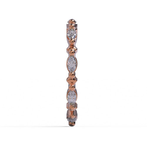 Samira - Women's 14k Gold Marquise-Cut Diamond Wedding Ring  14K Rose Gold - Natural Diamond