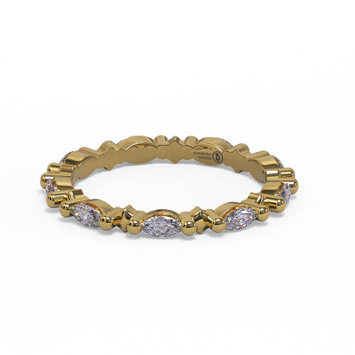 Samira - Women's 14k Gold Marquise-Cut Diamond Wedding Ring  14K Yellow Gold - Natural Diamond