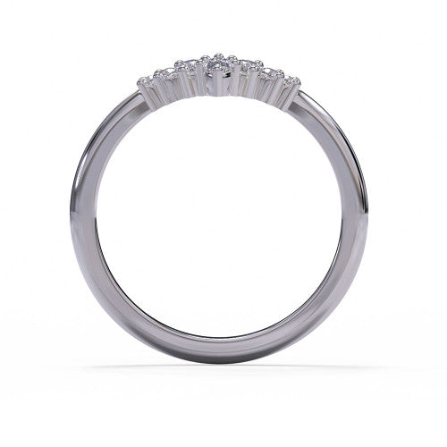 Ramona - Women's 14k Gold Tiara-shaped Diamond Wedding Ring 14K White Gold - Natural Diamond