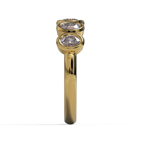 Paulina - Women's 14k Gold Oval-Cut Diamond Wedding Ring 14K Yellow Gold - Natural Diamond