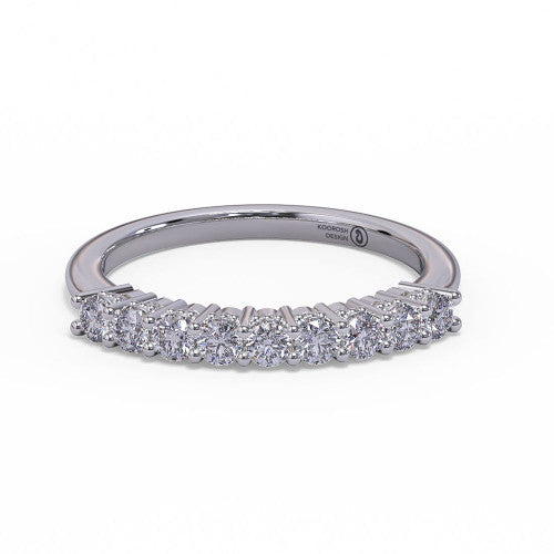 Lenora - Women's 14k Gold Wedding Ring with Round-Cut Diamonds 14K White Gold - Natural Diamond