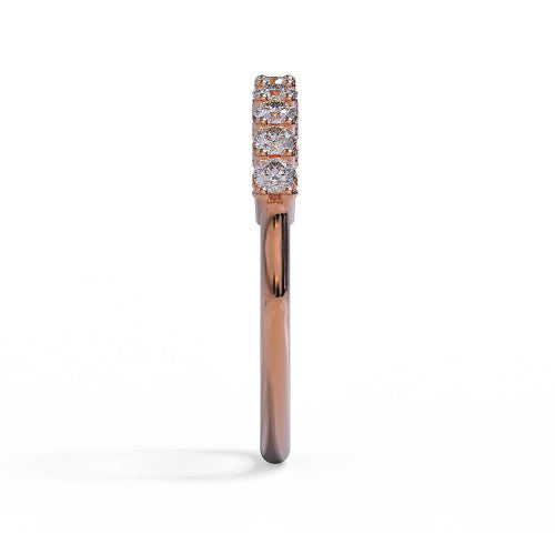 Lenora - Women's 14k Gold Wedding Ring with Round-Cut Diamonds 14K Rose Gold - Natural Diamond