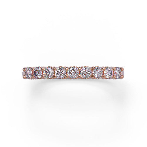 Lenora - Women's 14k Gold Wedding Ring with Round-Cut Diamonds 14K Rose Gold - Natural Diamond