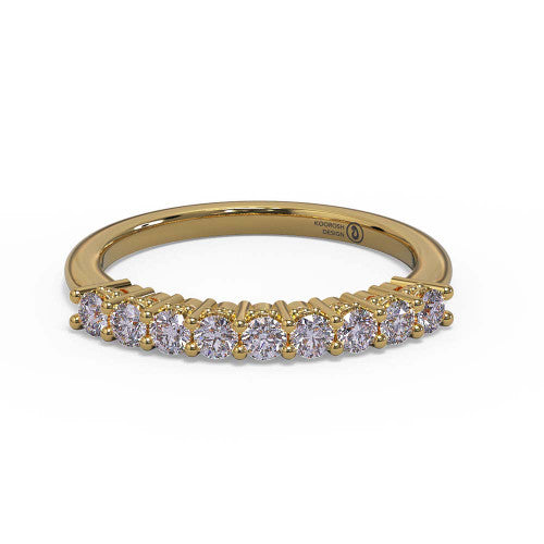 Lenora - Women's 14k Gold Wedding Ring with Round-Cut Diamonds 14K Yellow Gold - Natural Diamond