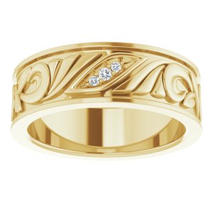 Diamond - Safiya - 14K Yellow Gold .02 CTW Natural Diamond Band