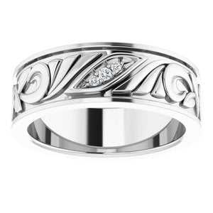 Diamond - Safiya - 14K White Gold .02 CTW Natural Diamond Band