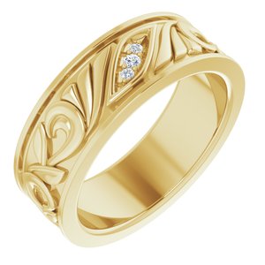 Diamond - Safiya - 14K Yellow Gold .02 CTW Natural Diamond Band