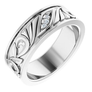 Diamond - Safiya - 14K White Gold .02 CTW Natural Diamond Band