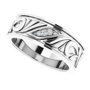 Diamond - Safiya - 14K White Gold .02 CTW Natural Diamond Band