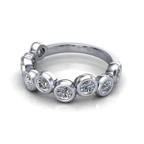 Karla - Women's 14k Gold Round Shape Diamond Wedding Ring 14K White Gold - Natural Diamond