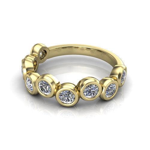 Karla - Women's 14k Gold Round Shape Diamond Wedding Ring 14K Yellow Gold - Natural Diamond