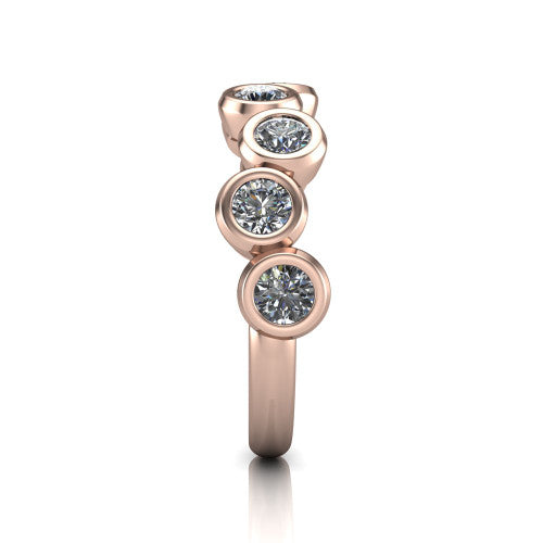 Karla - Women's 14k Gold Round Shape Diamond Wedding Ring 14K Rose Gold - Natural Diamond