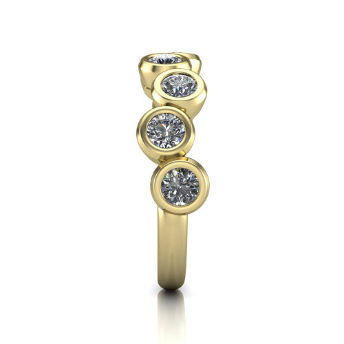 Karla - Women's 14k Gold Round Shape Diamond Wedding Ring 14K Yellow Gold - Natural Diamond