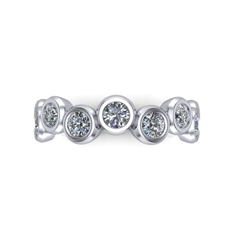 Karla - Women's 14k Gold Round Shape Diamond Wedding Ring 14K White Gold - Natural Diamond