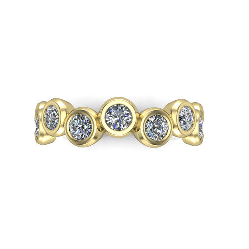 Karla - Women's 14k Gold Round Shape Diamond Wedding Ring 14K Yellow Gold - Natural Diamond
