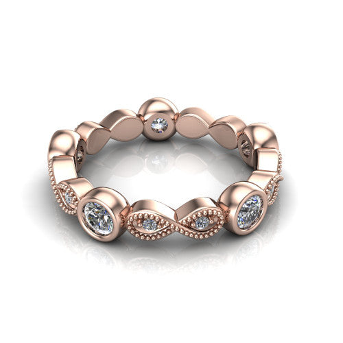 Evie - Women's 14k Gold Round-Cut Diamond Wedding Ring  14K Rose Gold - Natural Diamond