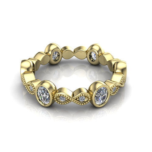 Evie - Women's 14k Gold Oval-Cut Diamond Wedding Ring  14K Yellow Gold - Natural Diamond