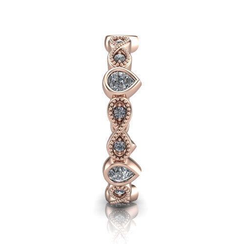 Evie - Women's 14k Gold Pear-Cut Diamond Wedding Ring  14K Rose Gold - Natural Diamond