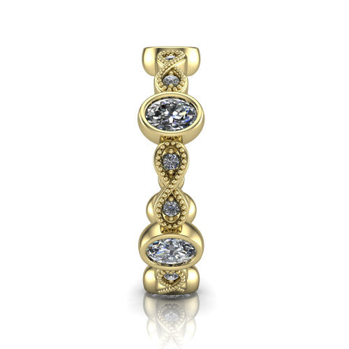 Evie - Women's 14k Gold Oval-Cut Diamond Wedding Ring  14K Yellow Gold - Natural Diamond