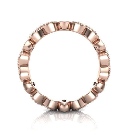 Evie - Women's 14k Gold Marquise-Cut Diamond Wedding Ring  14K Rose Gold - Natural Diamond