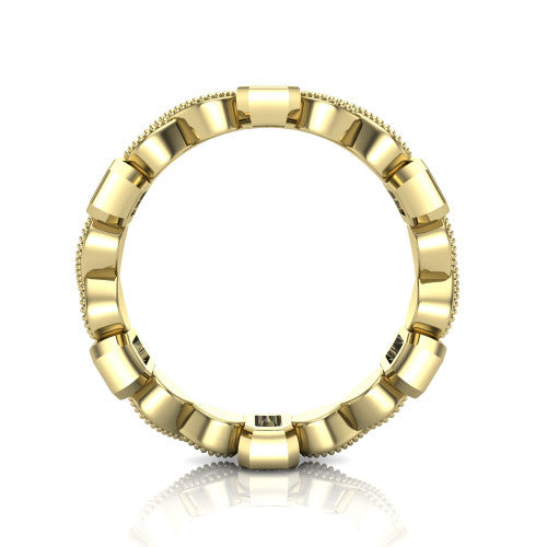 Evie - Women's 14k Gold Emerald-Cut Diamond Wedding Ring  14K Yellow Gold - Natural Diamond