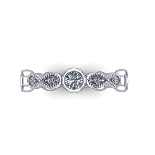 Evie - Women's 14k Gold Round-Cut Diamond Wedding Ring  14K White Gold - Natural Diamond