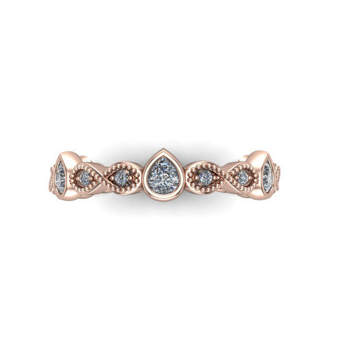 Evie - Women's 14k Gold Pear-Cut Diamond Wedding Ring  14K Rose Gold - Natural Diamond