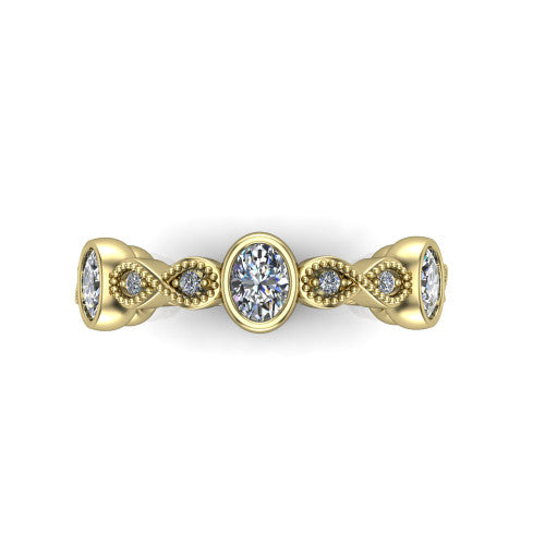 Evie - Women's 14k Gold Oval-Cut Diamond Wedding Ring  14K Yellow Gold - Natural Diamond